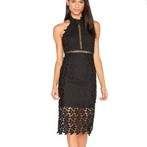 Bardot Halter Lace-Guipure Cocktail Dress
